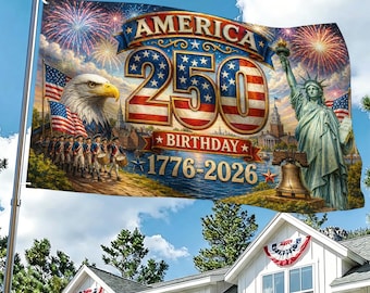 USA 250th Anniversary Garden Flag, 1776–2026 Patriotic Outdoor Banner, American Independence Day Yard Decor, Fourth of July Porch Flag
