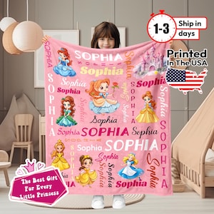 Personalized Blankets for Girls, kids custom name blanket, Queen Blanket, Princess Blanket, Gift for her, Girl Birthday Gift