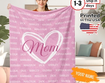 Personalized Blanket for Mom Mother, Gift for Mother's Day, Gift for Mom, Personalized Mom Blanket