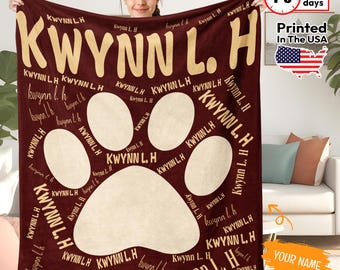 Personalized Dog Blanket – Custom Name Pet Gift, Cozy Throw for Dog Lovers, Puppy Birthday, Dog Mom Blanket, Pet Memorial Gift
