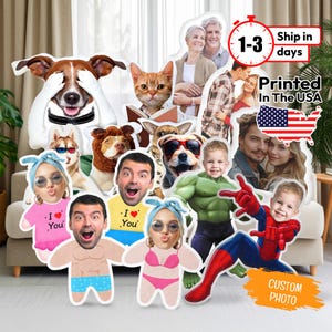 Custom Face Pillow, Personalized 3D Photo Pillow, Face Pillow, Head Cushion, Cartoon Image Doll, Custom Pillow for Kids Adults, Gift Pillow