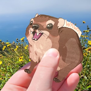 Hyrax Aufkleber: 3"x 3.1" WAWA Hyrax." Lustiges niedliches Tier Aufkleber Mama Meme Wasserflasche Laptop Stoßstange Viral Aufkleber Dassie