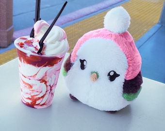 1/2 ft Ice Cream Bird | Super soft plush with Built-in squishy fidget for Autism, Audhd, ADHD | Borb stuffed animal | Kawaii Cute Plushie
