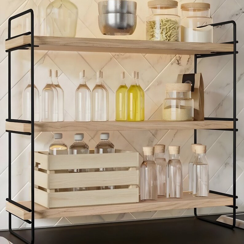 2 Tier Bathroom Kitchen Storage Organization Gold Etsy