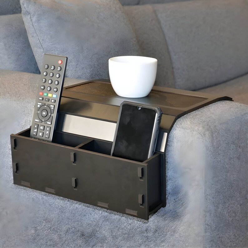 Sofa Arm Tray Table Couch Bedside Wood Coaster Coffee Cup Etsy