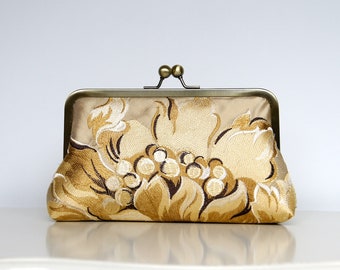 Gold silk clutch