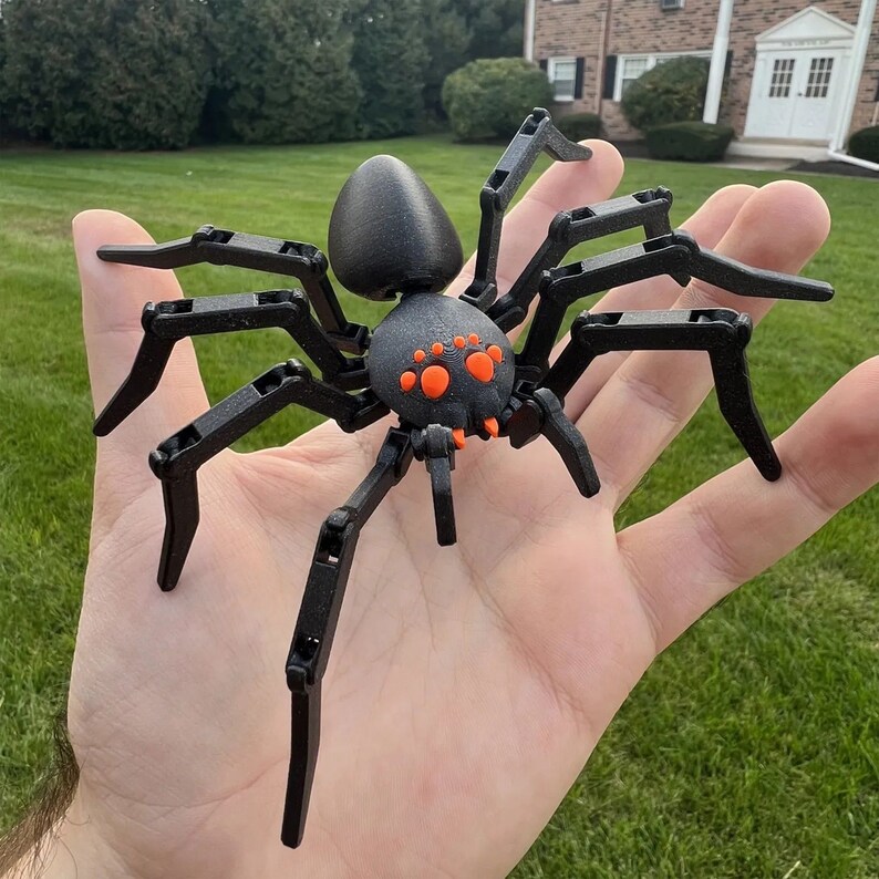 Articulated Spider, 3D Printed Toy, Creepy 3D Printed Spider, Desktop ...