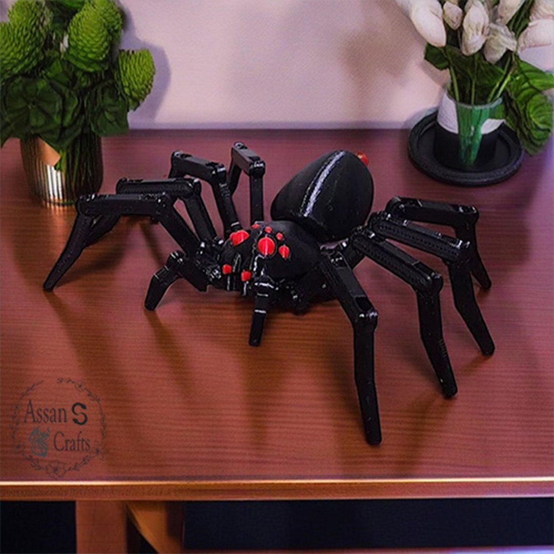 Articulated Spider, 3D Printed Toy, Creepy 3D Printed Spider, Desktop ...