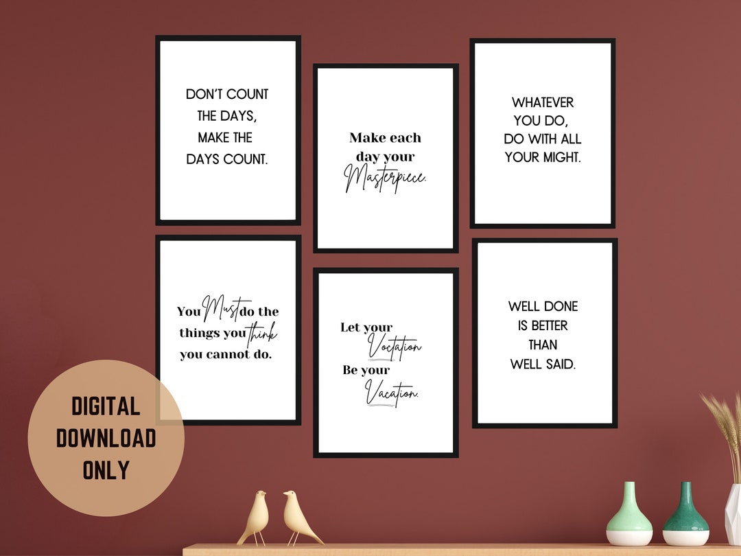 Inspirational Quotes, Motivational Wall Art, Positive Inspirational Art ...