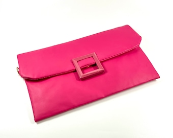 Rosa Clutch-Tasche | Große Handtasche für Damen | Elegante Geldbörse | Vegane Taschen