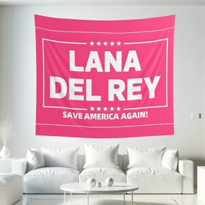 Lana Del Rey Tapestry Save America Again Flag Cursed Images Tapestries Meme Banner Poster Wall Hanging Flag For College Dorm Bedroom Decor