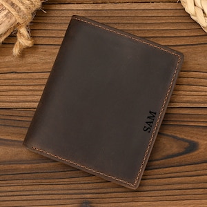 Leather Wallet for Men, Card Holster, Bifold Wallet Minimalist Purse Slim Money Wallet ID card Coins Wallet Personalized gifts for him her