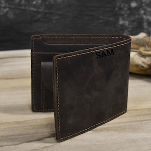 Leather Wallet, Personalized Leather slim wallet, Coin wallet, Card holder wallet, Leather Coin PouchBillfold for Women gift for him her