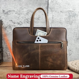 Bolsos de cuero para computadora portátil, maletines para hombres, bolsos para MacBook, funda para computadora portátil, funda para computadora portátil personalizada, maletín delgado para MacBook, regalo personalizado