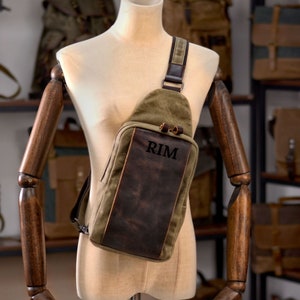 Sac à bandoulière en cuir, sac poitrine pour homme, sac à bandoulière en cuir sac de voyage sac messager, sac à bandoulière pour homme, sac à main pour homme, cadeau sac en toile pour lui elle