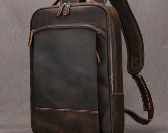 Spersonalizowany plecak ze skóry licowej, duży, klasyczny plecak podróżny, torba na laptopa, szkolna torba biurowa, prezent dla niego i dla niej