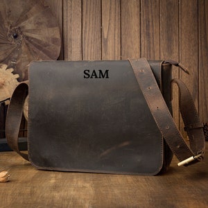 Bolso bandolera, bolso para portátil, bolso de hombro, bolso de oficina, bolso de mensajero, bolso de piel de grano completo, bolso de negocios, cartera, regalo personalizado para él