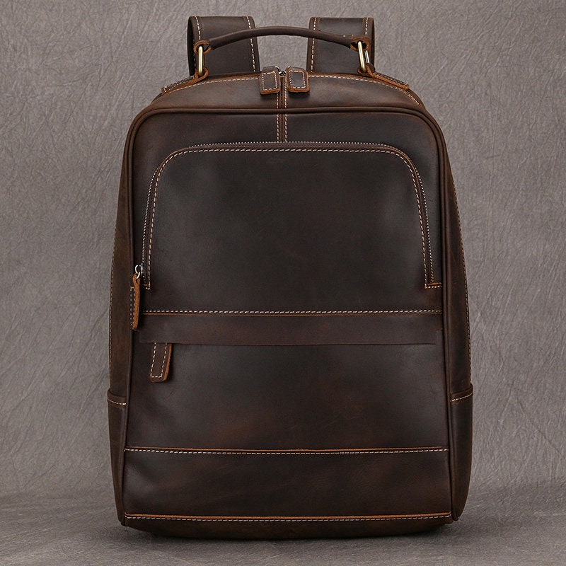 Leather Backpack Fit 14
