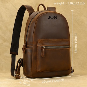 Mochila de cuero para hombre, mochila para portátil para mujer, bolso de oficina, mochila tipo mochila, bandolera de piel de grano completo personalizada, mochila, bolso de viaje, regalo para él