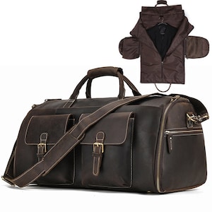 Personalisierte Leder-Reisetasche für Herren, Geschäftsreisetasche, faltbare Anzug-Reisetasche mit Schuhtasche, Rindsleder-Gepäck-Reisetasche für Anzüge, Herren