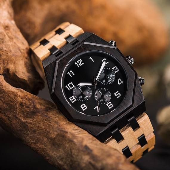 Uhr aus Holz mit Gravur, Uhren für Männer, Trauzeuge Uhr