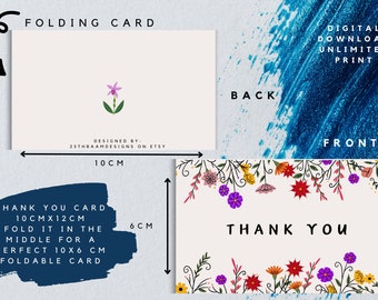 3 Printable Thank you Card Business Thank you card Thank you note greeting card printable thank you business card business card design