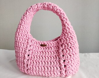 mesh design bag,handmade knitted clutch bag,knitted combed cotton rope bag,handmade bags for women