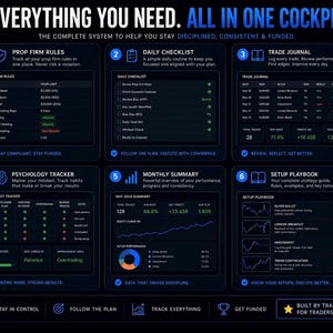 Prop Firm Trader Cockpit Dashboard | Risk Calculator, Challenge Tracker ...