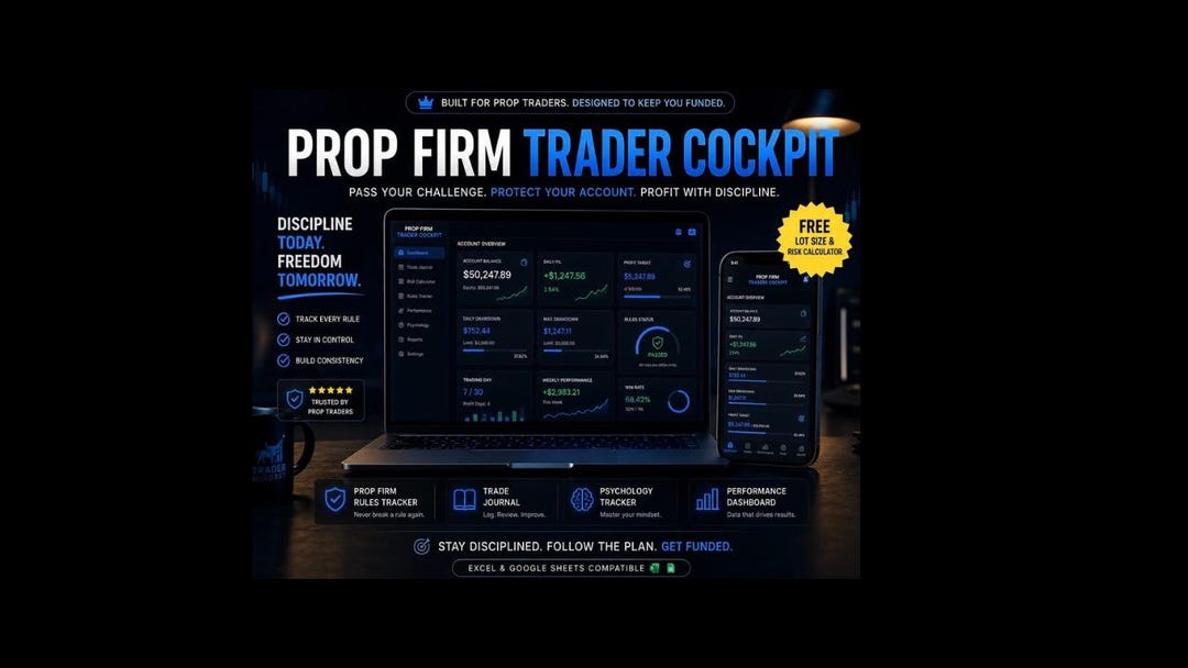 Prop Firm Trader Cockpit Dashboard | Risk Calculator, Challenge Tracker ...