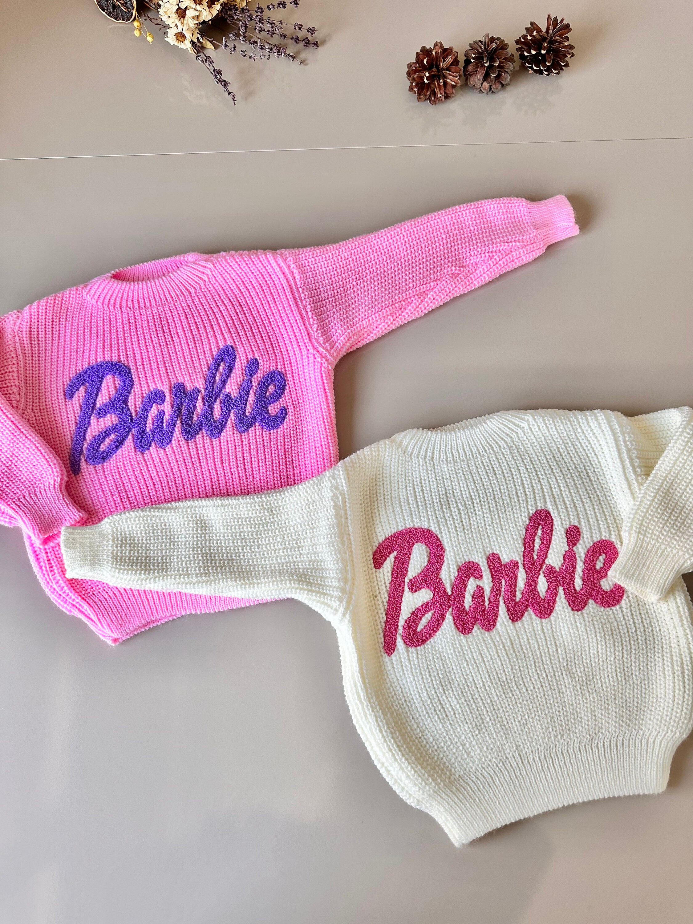 Pink barbie sweater sale