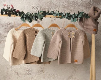 Baby Cardigan, Tiny Trendy Sweaters, Baby Sweater, Hand Knit Cardigan, Cozy Kid's Pullovers, Kid's Wardrobe, Baby's Unique Knits