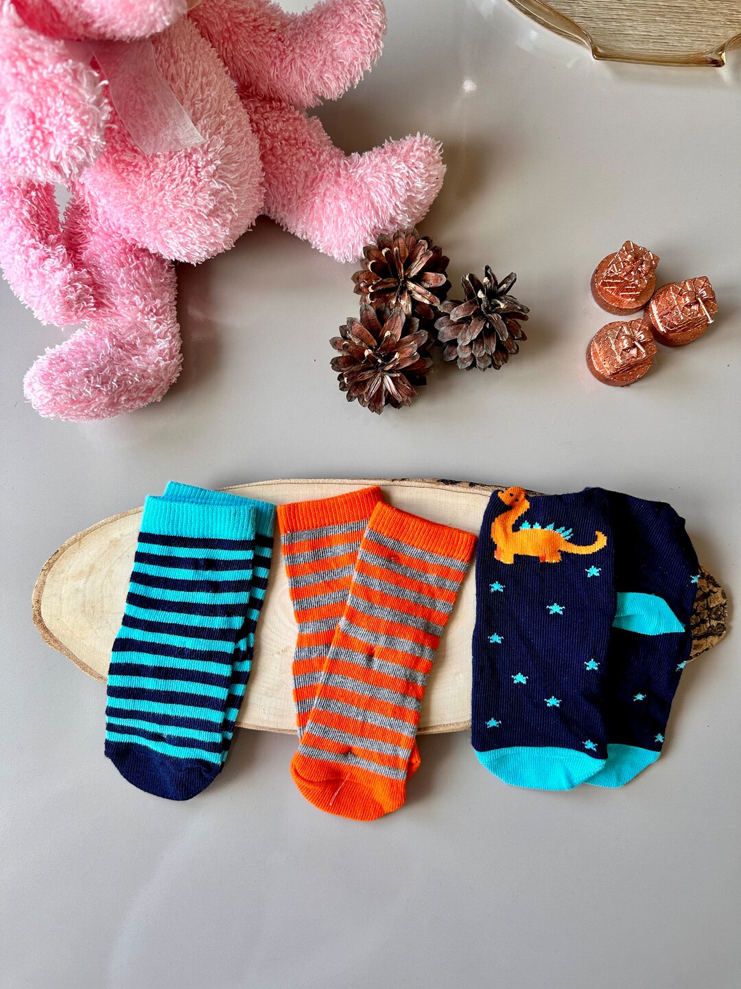 3 Pairs Baby Socks, Striped Socks, Baby Shower Gift, Baby Boy Socks, Toddler Socks, Cute Socks