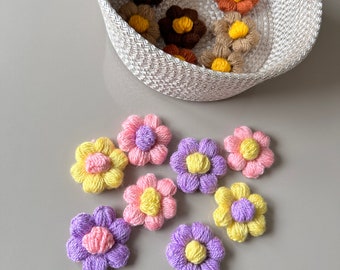 15 pezzi Fiori margherita lavorati a mano, Cardigan in polvere margherita, Cardigan per bambini, Fiori cardigan, Cardigan per bambini lavorato a mano, Maglione floreale