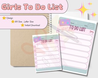 To Do List | Girl To Do List |Daily To Do List |Digital Download