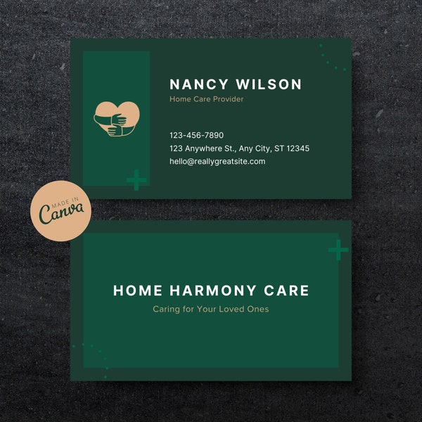 Home Care Service Business card, Business Card Canva Template, Home Care promotion, Home Care Business Card, Home Care card, Senior Care