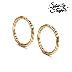 316L Surgical Stainless Steel Gold Sleeper Earrings Body Jewellery (Pair) 6mm 8mm 10mm 12mm For Women Men Kids