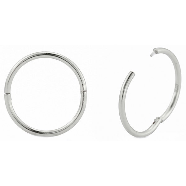 10mm Silver Men Women Surgical Steel Sleeper Huggie Hoop Earrings Non
