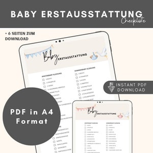 Initial Baby Equipment Checklist I Template I Family Planning I Birth I Baby I Welcome to the World I Digital File I Download I Din A4
