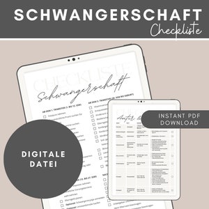 Pregnancy checklist for printing or digital for Goodnotes I Template I A4 format I PDF file I Digital download I For printing