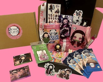 Demon Slayer Gift Box - Nezuko Version, includes Demon Slayer trading cards! - Anime, Nezuko Gift, Demon Slayer, Mystery Box, Cute, Kawaii