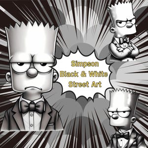 Simpsons Cartoon Sketch Clipart Bundle: Hand-Drawn Graffiti Style (Digital Download)