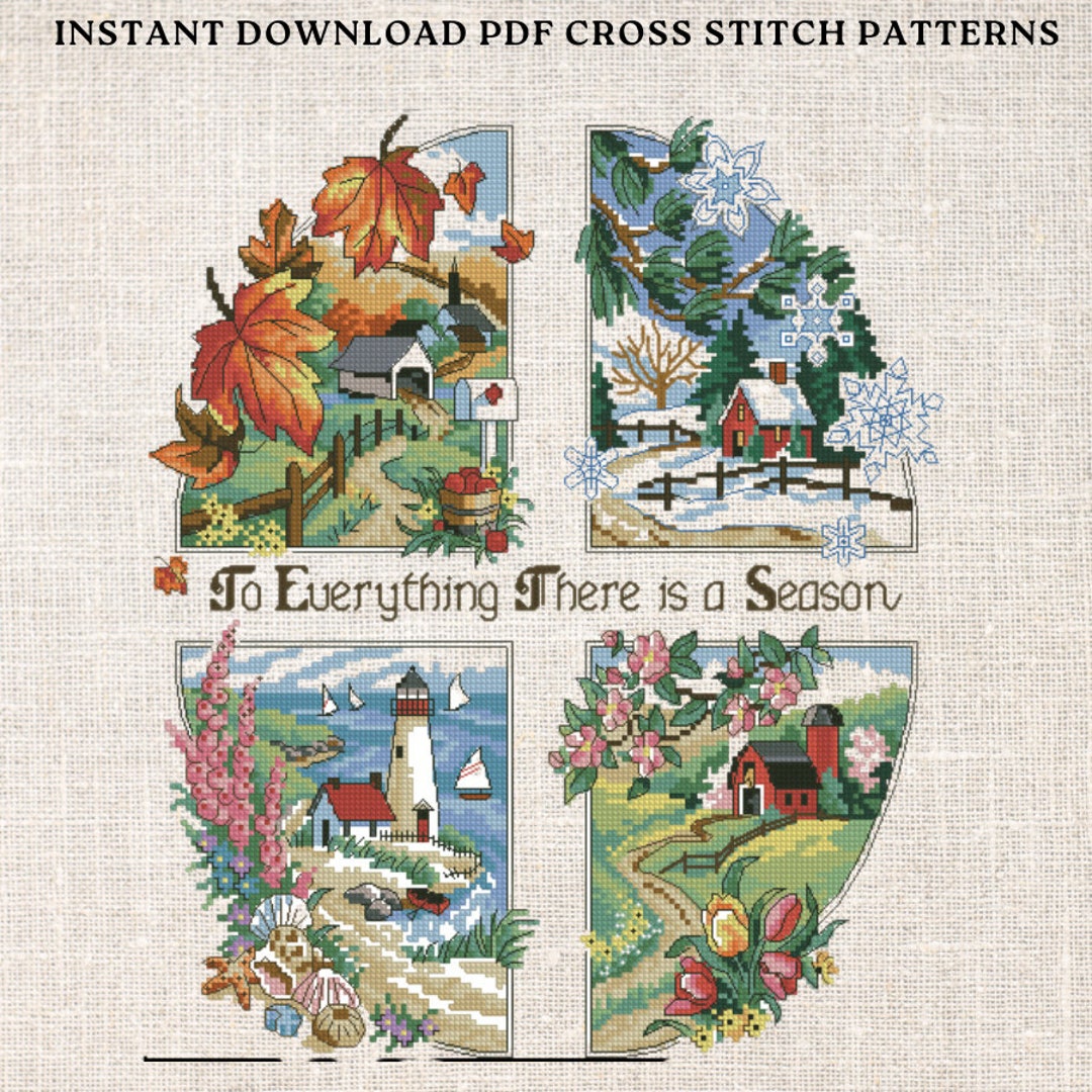 Cross Stitch PDF Pattern as Seasons Change Cross Stitch Pattern Instant ...