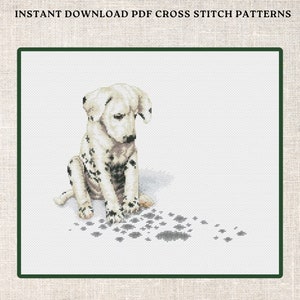 Cross Stitch PDF Pattern Dalmatian Dog Cross Stitch Pattern, Animals cross stitch, PDF