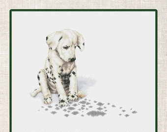 Cross Stitch PDF Pattern Dalmatian Dog Cross Stitch Pattern, Animals cross stitch, PDF