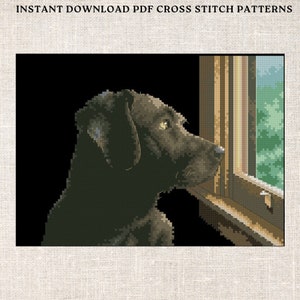 Kreuzstich PDF-Muster Pondering Pup Kreuzstichmuster Sofort-PDF-Download