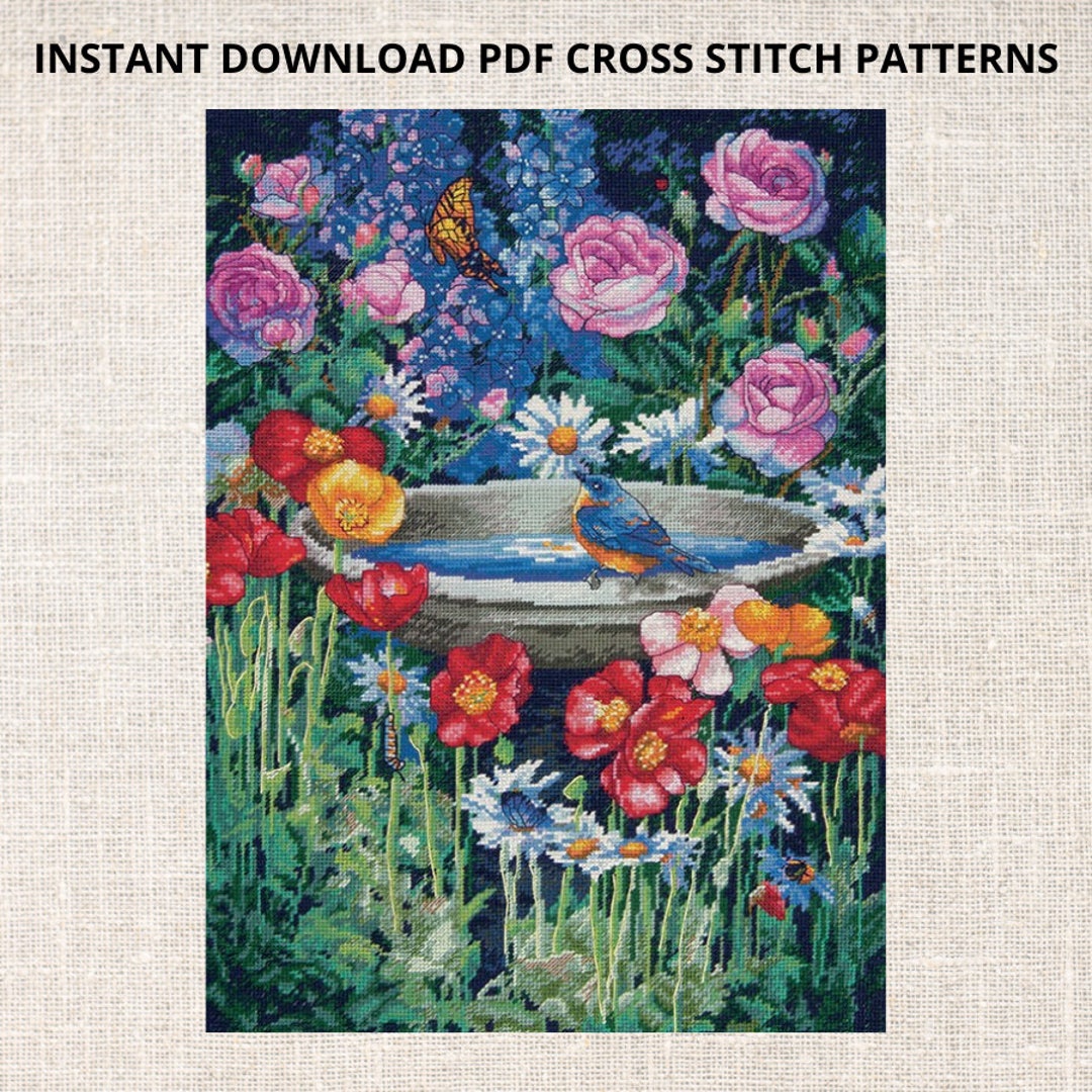 Cross Stitch PDF Pattern Garden Reflections Cross Stitch Pattern ...