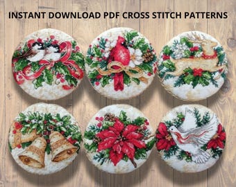 Old World Holiday Ornaments Cross Stitch PDF Pattern Christmas Eve Cross Stitch Pattern Instant PDF download