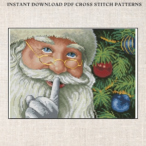 Kreuzstich PDF-Muster Santa&#39;s Secret Kreuzstich-Muster Sofort PDF-Download