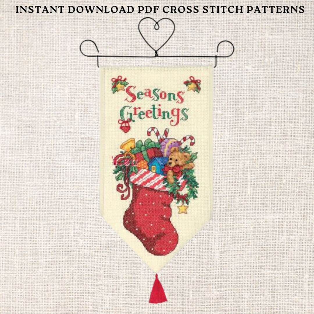 Cross Stitch PDF Pattern Seasons Greetings | Cross Stitch Pattern ...