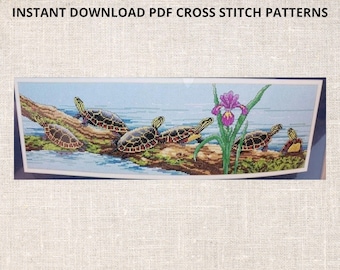 SUNCATCHERS Counted Cross Stitch Turtles  PDF Pattern Animal cross stitch patern. PDF Instant Download